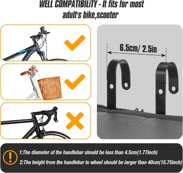 Складаний велосипедний кошик Spesh для передньої/задньої частини з PU-вкладишем, 33x20x22 см