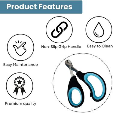 Richpet PrecisionPaws Кігтеріз з нержавіючої сталі для котів, собак і птахів XS, професійний, гострі леза, нековзна ручка