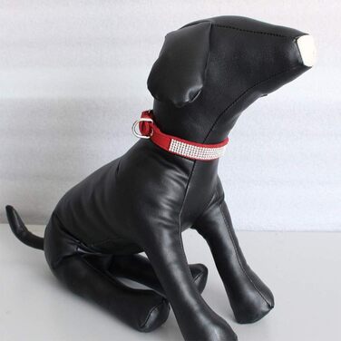 Набір собачого ошейника та повідка з блискітками ETOPARS, ошийник та повідка для собак та котів (Червоний, M)