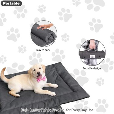 Водонепроникний килимок для собак на винос, миється, м'який килимок для собак, килимок для собак для подорожей, кемпінгу та відпочинку на природі, сірого кольору