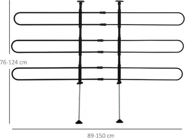 Сітка для собак PawHut в автомобіль, сталева, регульована, 89-150 x 76-124 см