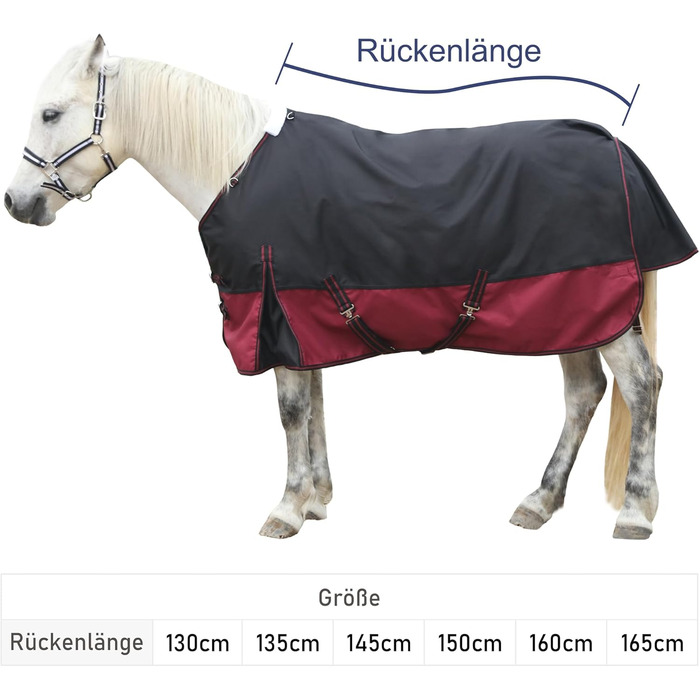 Водонепроникна дощовик-попона для коней 1200D, дихаюча легка накидка без наповнювача (0г), чорно-червона, 135 см