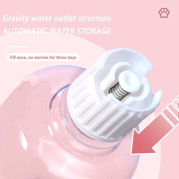 Автоматичний поїльник для котів та собак | Набір мисок з дозатором води | Безпечний, знімний, BPA-Free (Рожевий)