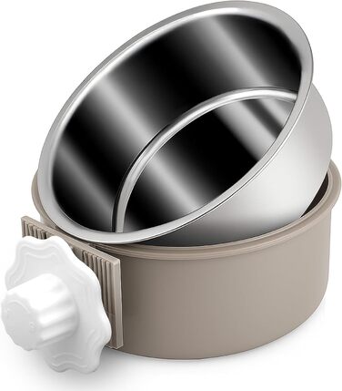 Набір мисок для води та корму для собак Joyoldelf 2-в-1, 13 см, 600 мл, підвісні, з нержавіючої сталі та пластику, для собак, котів та інших дрібних тварин