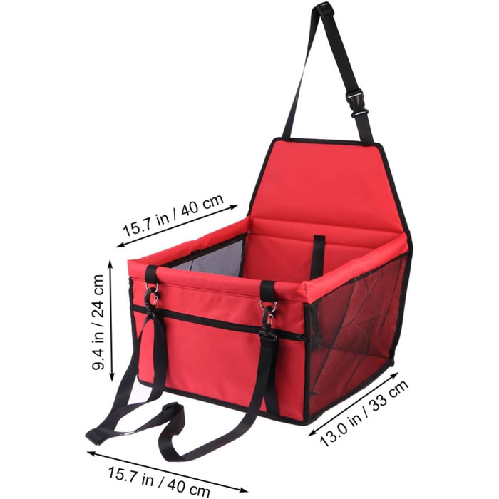 Сумка-переноска для собак та котів BESPORTBLE - дихаюча, безпечна, з регульованим ременем та кишенею для зберігання (червона)