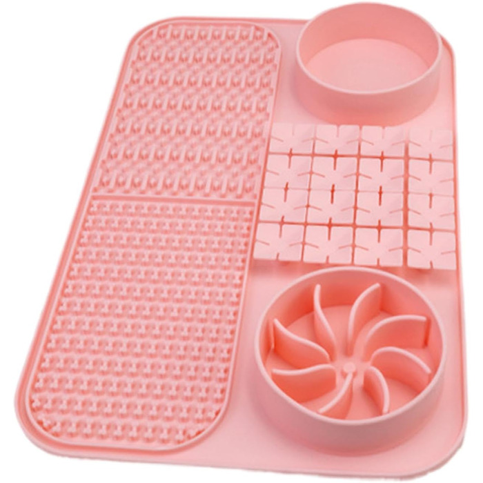 Килимок для облизування собак - Pink | Килимок для іграшок, годівлі, 15,12 x 9,84 x 1,54 см