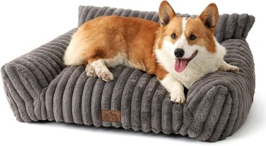 М'яке ліжко для котів та собак, ліжко-софа для домашніх тварин, 80x60x33 см, сірого кольору