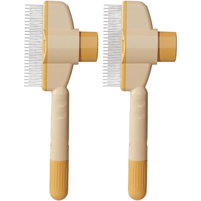 Щітка для котів та собак, видалення шерсті, з кнопкою очищення, для довгої та короткої шерсті, сіра. Інструменти для догляду за тваринами