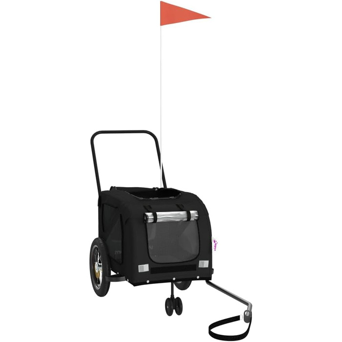 Причіп для велосипеда SKM для собак чорного кольору, тканина Ox, залізо, до 7.5 кг