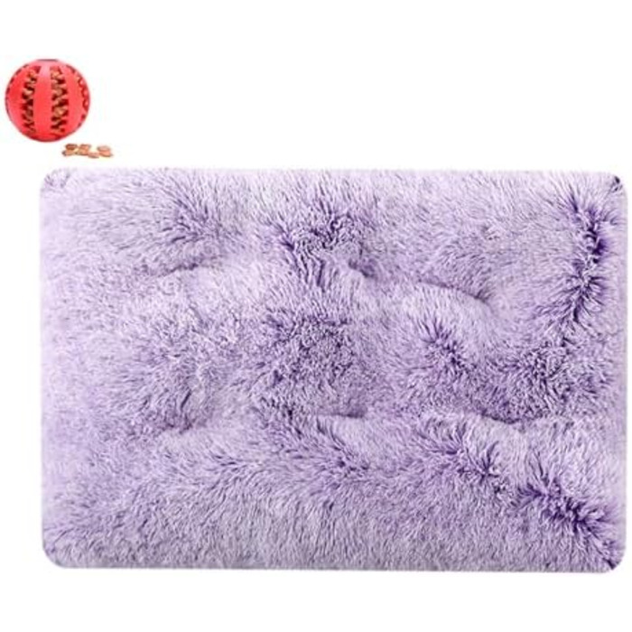 М'яке ліжко для собак та котів Rectangular, великий розмір, 80x55 см, фіолетовий колір, з плюшу, для великих собак та котів, миється, для осені та зими