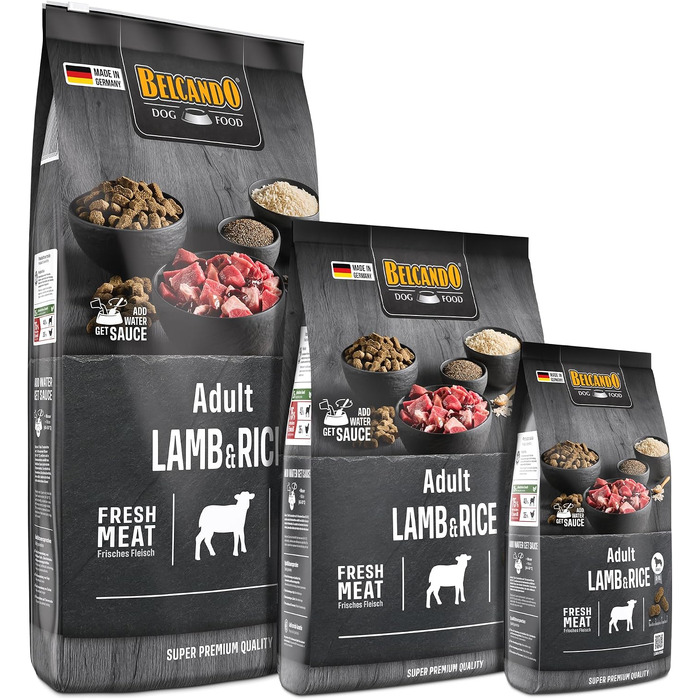 Сухий корм для дорослих собак BELCANDO Adult Lamb & Rice з ягнятими та рисом для чутливого травлення, 12.5 кг