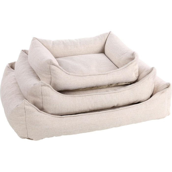 Ортопедичне ліжко для собак Flamingo Baldar – прямокутне, бежеве, 80 см. Комфортне місце для сну та відпочинку вашого улюбленця!