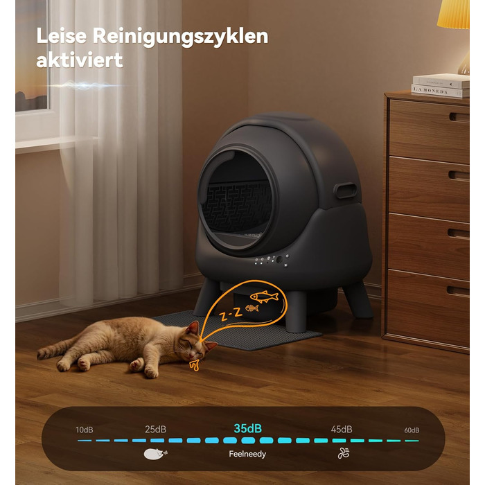 Автоматичний лоток для котів Katzenklo FEELNEEDY 65L з APP-керуванням, сенсорами безпеки та контролем запаху