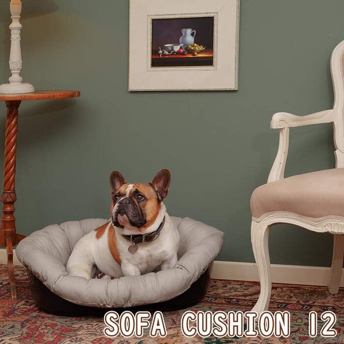 Крісло-лежанка для собак та котів Ferplast SOFA 'CUSHION' - м'яка лежанка з бавовняною подушкою, сірого кольору, 114 x 83 x 37 см
