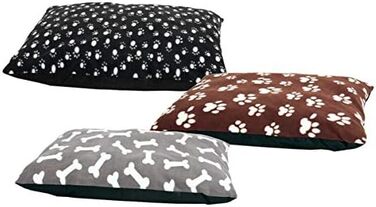 Подушка для тварин Karlie Kissen quadratisch Fleece з мотивом лапок, 91x70x4 см, сіра