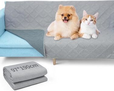 Водостійкий коврик для собак Pick for Life: захист ліжка, дивана, авто (97x190 см, сірий)