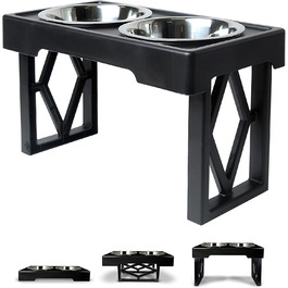 Pet Zone Designer Diner регульована підставка з мисками для собак, підвищена, метал, антип ковзання