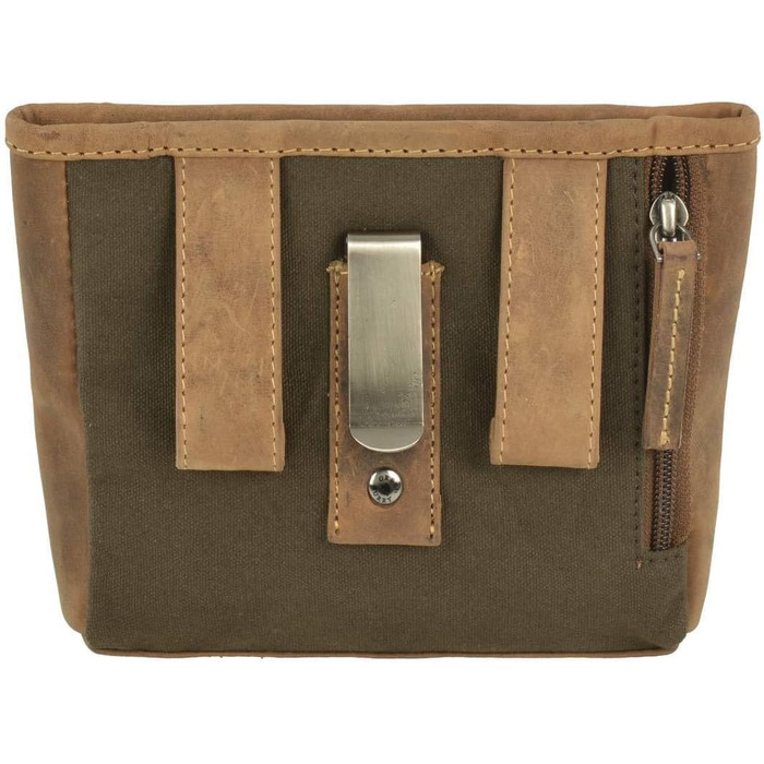 Сумка для ласощів Greenburry для собак та коней з натуральної шкіри, вінтажний колір антик-браун, з кільцем для кріплення до ременя та кліпсою