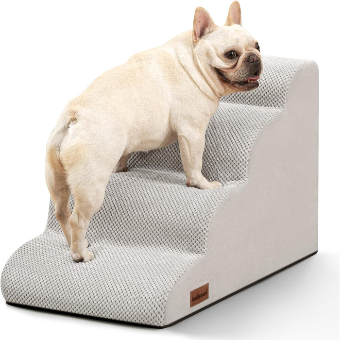 Сходинки для собак та котів до ліжка/дивану, 4-ступеневі, сірого кольору, 44.2 см, зручні та довговічні