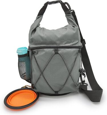 Водонепроникний мішок-ролтоп Beuniclo для корму для собак та подорожей, 350 мл, сірий