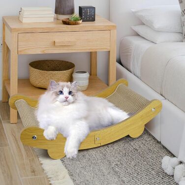 LUMIN TUTU Двостороння кігтеточка та ліжко для котів, 59x34 см, міцна та багаторазова, без виділення ворсу