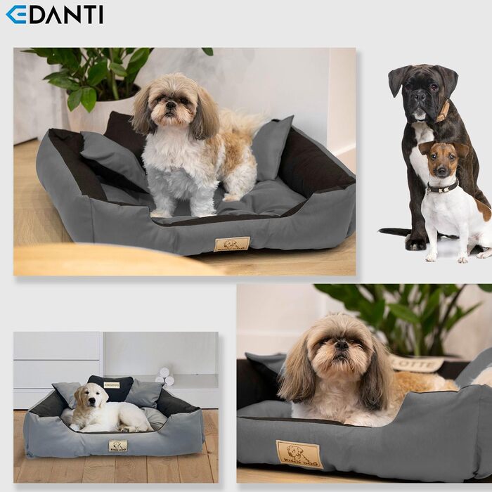 Крісло-ліжко для собак та котів з іменем, сіре, 75x65 см - L/XL