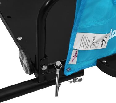 Причеп для собак, причеп-перевозник для тварин, блакитний, з оксфордської тканини та металу. Підходить для покупок, відпочинку, велопрогулянок. Легко встановлюється.