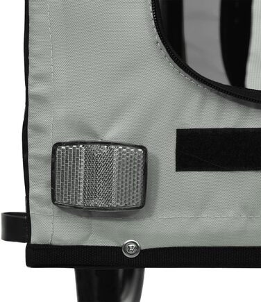 Фургон для собак VidaXL – переносний, з відбивачами та прапорцем, до 45 кг, Oxford-тканина, сірий (125 x 63 x 66 см)