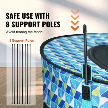 Вольєр для цуценят VEVOR розкладний, 812 x 609 x 558 мм, з мискою, 600D Oxford, для собак та інших тварин, блакитний