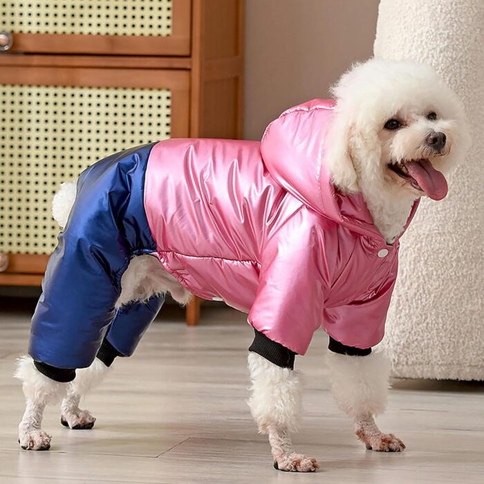 Зимовий теплий куртка для собак, водонепроникний, вітронепроникний, з капюшоном, для малих та середніх собак, червоний