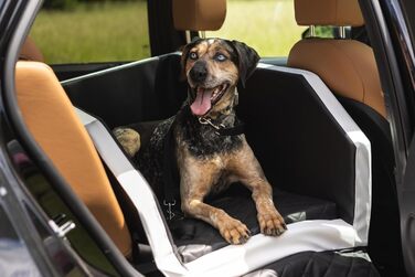 Автоматичне ліжко для собак у машину Velinda з ременем безпеки, 55x70 см, чорно-біле