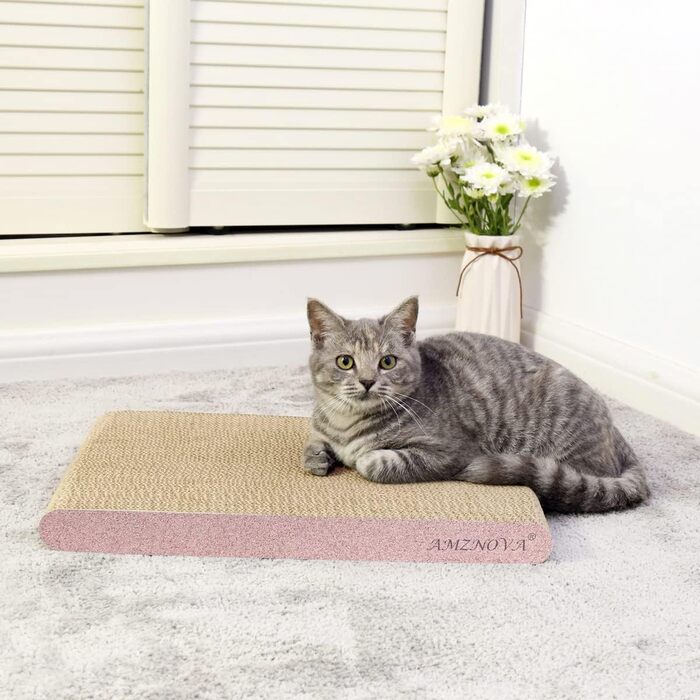 AMZNOVA Килимок для котів з картону з котячою м'ятою, килимок для дряпання, широкий, 43.2x30.5 см