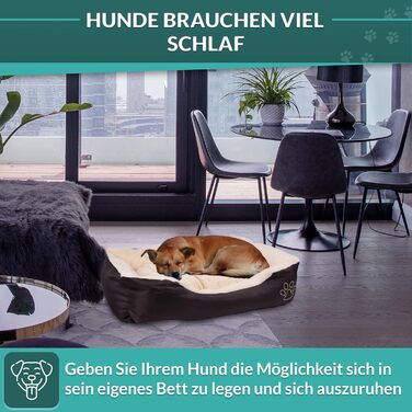 Крісло-ліжко для собак: м'яке, зручне, 61x48x18 см. Крісло для собак з флісу та нейлону, легко миється, підходить для маленьких та великих собак (Бежево-коричневе)