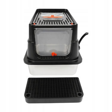 Відкритий лоток-куветра для котів із нержавіючої сталі, чорний