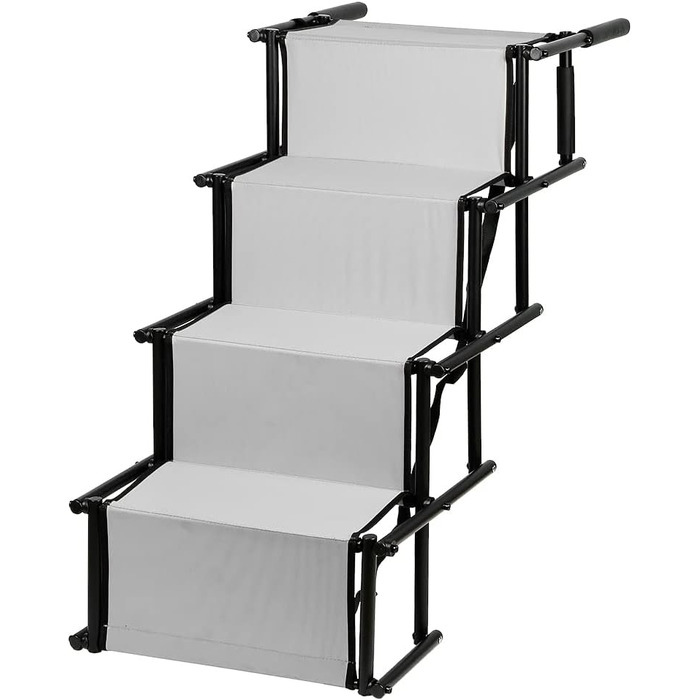 Сходинка для собак у багажник авто: захист суглобів, 4 сходинки, вантажопідйомність 75 кг, сірий колір