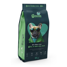 Сухий корм для собак Besties з яловичиною та свининою, для середніх та великих порід, 12 кг