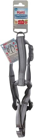 Шлейка для собак HALTI Walking з м'якою неопреновою підкладкою, 5 регульованих ременів та світловідбиваючим матеріалом. Підходить для собак середніх розмірів (розмір ), чорного кольору, L