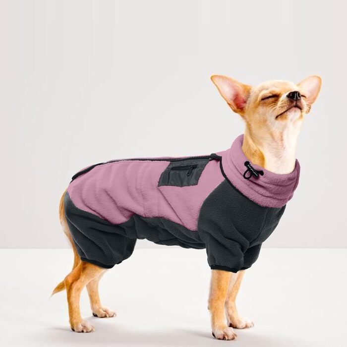 Флісовий теплий одяг для собак: куртка, светр з коміром-гетром, зимовий одяг для собак (Рожевий, M)