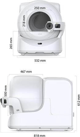 Самоочисний котячий туалет з камерою 1080P HD PETKIT Purobot Ultra 70 л білий