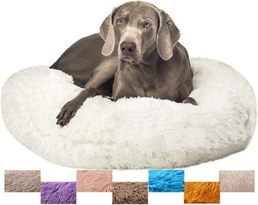 Ортопедичне ліжко для собак великих порід, м'яке плюшеве ліжко для котів та собак, біле, 60 см