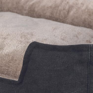 Крісло-лежанка для собак TRIXIE Nordic Föhr, 60x50 см, чорний/пісочний – зручне ліжко для собак великих та малих порід з ручкою для перенесення, м'яке та миється