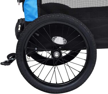 Причіп для велосипеда, 63,5x143x103 см, блакитний та чорний