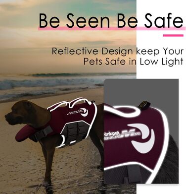 Жилет рятувальний для собак ThinkPet, рожевий, розмір M