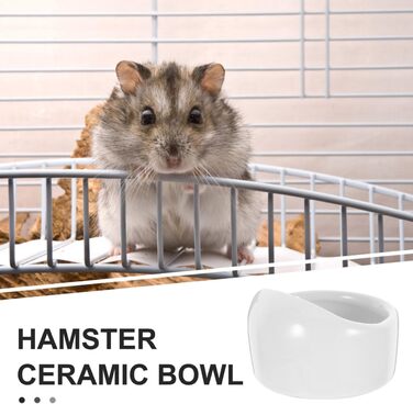 Набір мисок для гризунів Ipetboom (2 шт.) - білі миски для води та їжі для хом'яків, кроликів, морських свинок, мишей (середній)