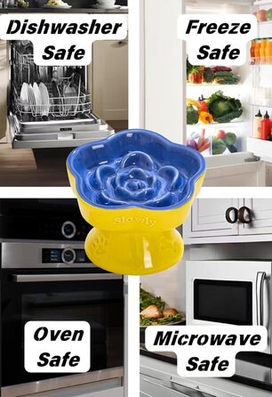 Миска для повільного годування домашніх тварин, керамічна, піднята та нахилена, для котів та маленьких собак, запобігає блювоті та удушенню (Рожева, Блакитна)