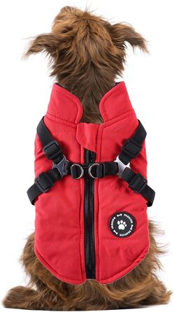 Зимовий теплий водонепроникний двосторонній одяг для собак (S), червоний бавовняний костюм