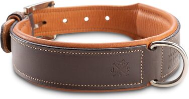 Нашийник для собак Джек Рассел з натуральної шкіри Amy - м'який, надійний, двошаровий нашийник для собак маленьких, середніх та великих порід (XS, Коричневий) XS (26.0-34.0 см)