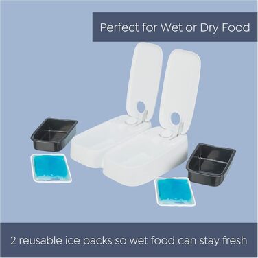 Автоматичний годівниця для собак та котів TRIXIE TX2, 2 контейнери по 0,3 л, чорно-біла, 24372