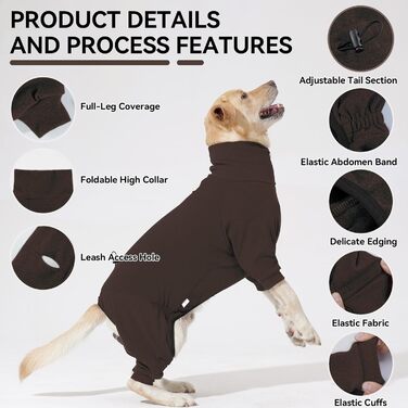 Теплий плед для собак на зиму, флісовий пуловер для собак з ніжками, м'яка чотирилапа куртка для собак маленьких та середніх порід, плед для собак, флісова піжама для собак (XL, Коричневий)