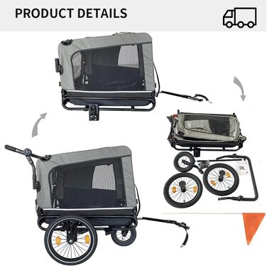 Фаркоп для велосипеда, переноска для собак, туристична переноска для собак, складна переноска для собак, відбивачі